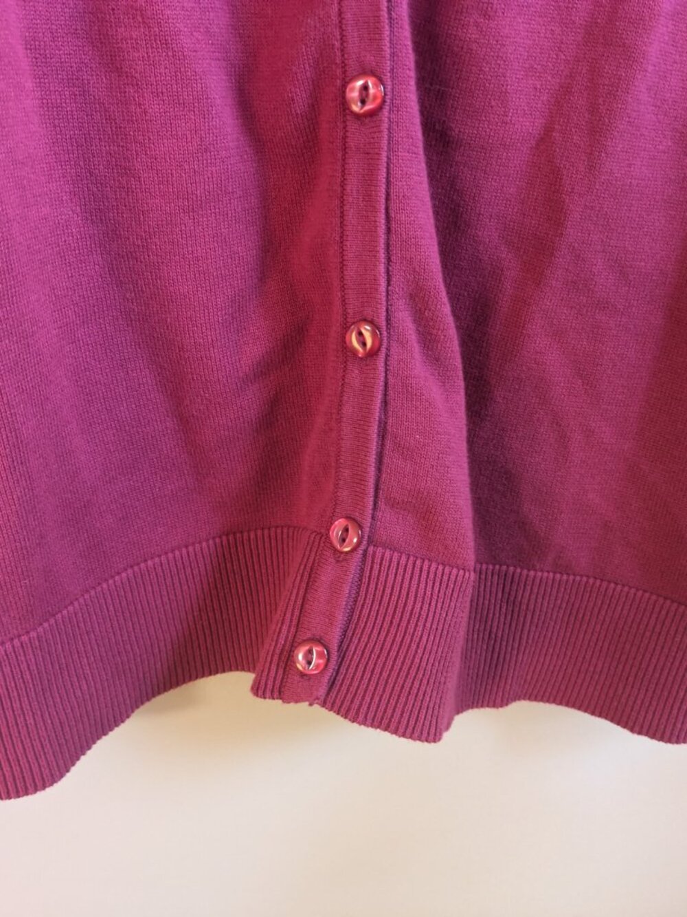 Christopher & banks women's 1X cotton button up cardigan burgundy ruffles #856 - Picture 4 of 7
